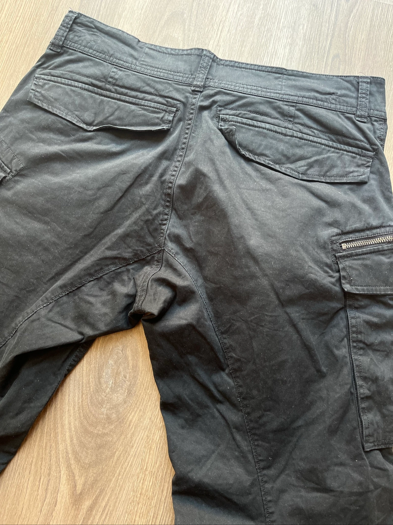 Replay Cargo Pants Black W33 Utility Tactical Workwear Vintage Streetwear – photo 6